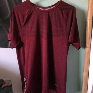 dark red athletic shirt